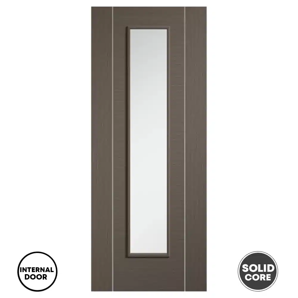 LPD Solid Internal Glazed Door Chocolate Grey Long Light Alcaraz