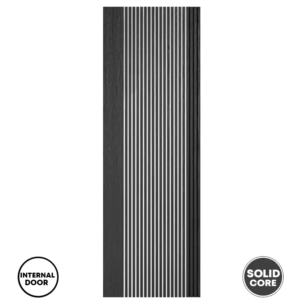 LPD Melbourne Glazed Door Grooved - Ash Grey