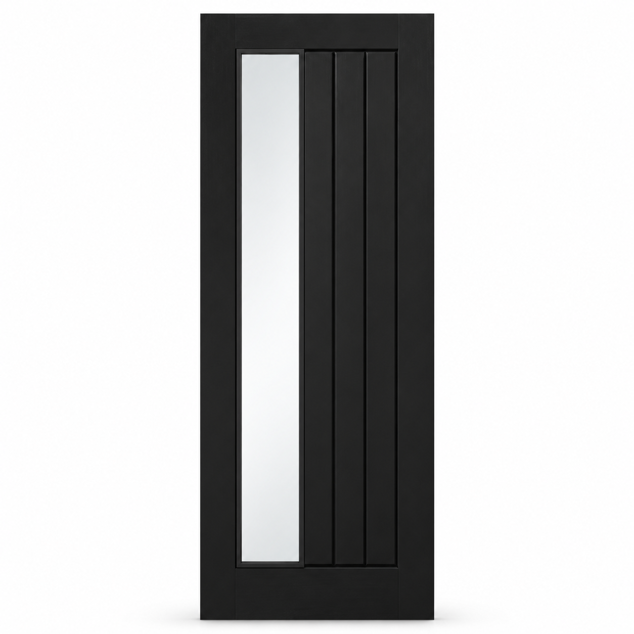 LPD Mexicano Black Offset Glazed Vertical Panel Pre-finished Wood Veneer Internal Door