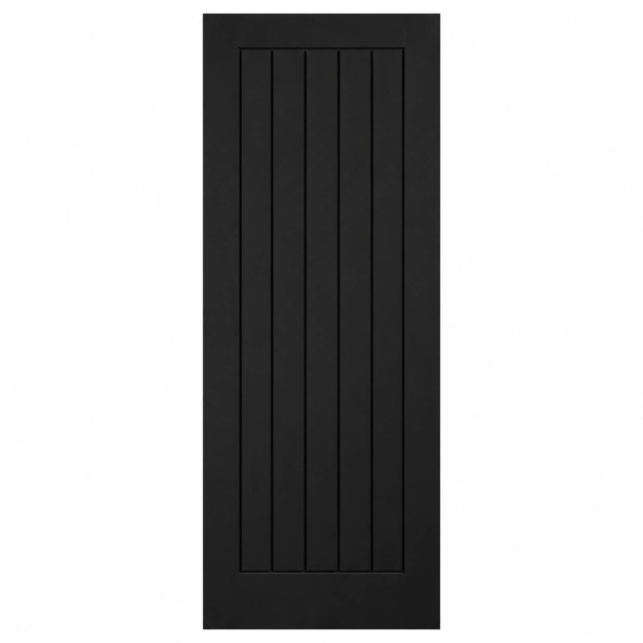 LPD Mexicano Black Square-Cut Vertical Panel Textured Grain Pre-finished Wood Veneer Internal Door