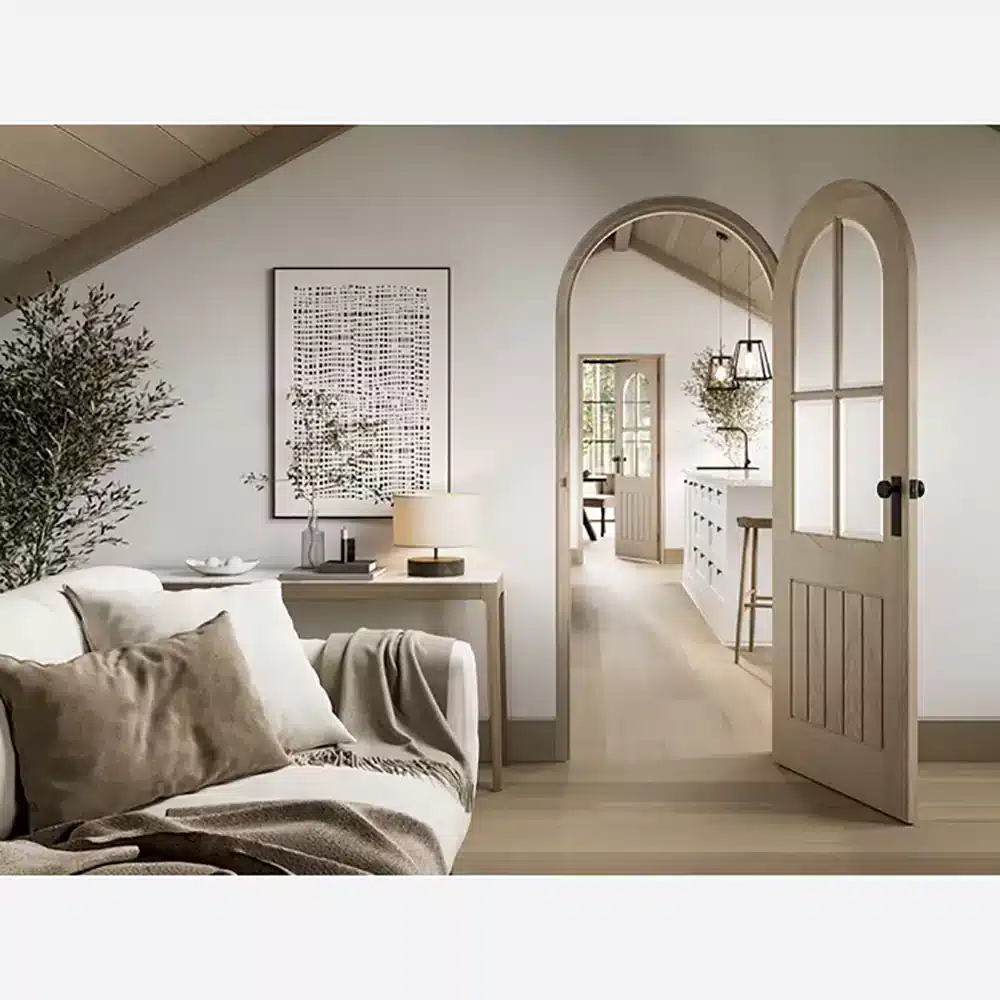 LPD Mexicano Oak Internal Door Arched Glazed Blonde