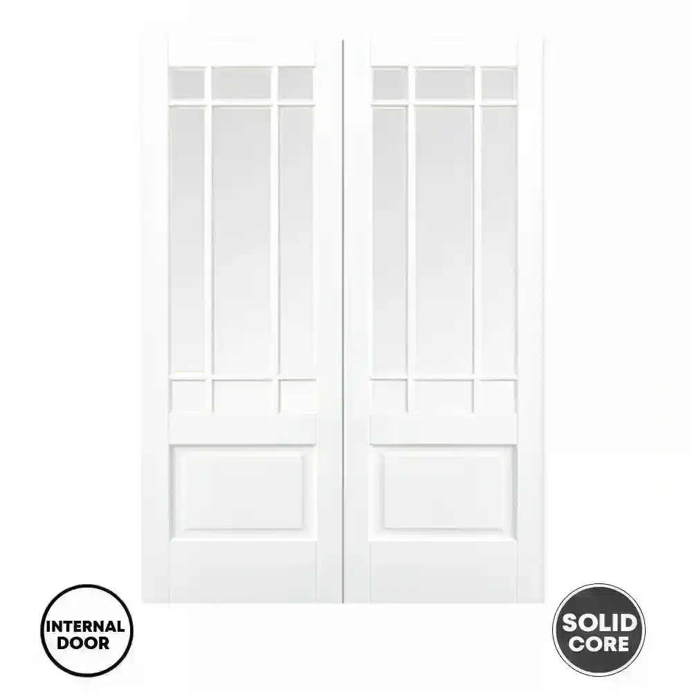 LPD Door Downham Pair 9L Internal Glazed Primed White Door