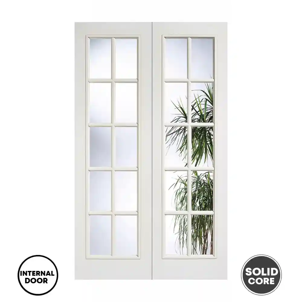 LPD Primed White Internal Door SA Moulded Pair 20L Glazed 46"