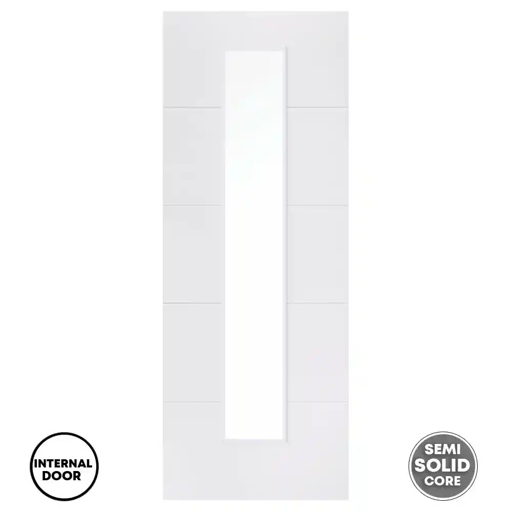 LPD Santandor Semi Solid Primed White Internal Glazed Door 1L