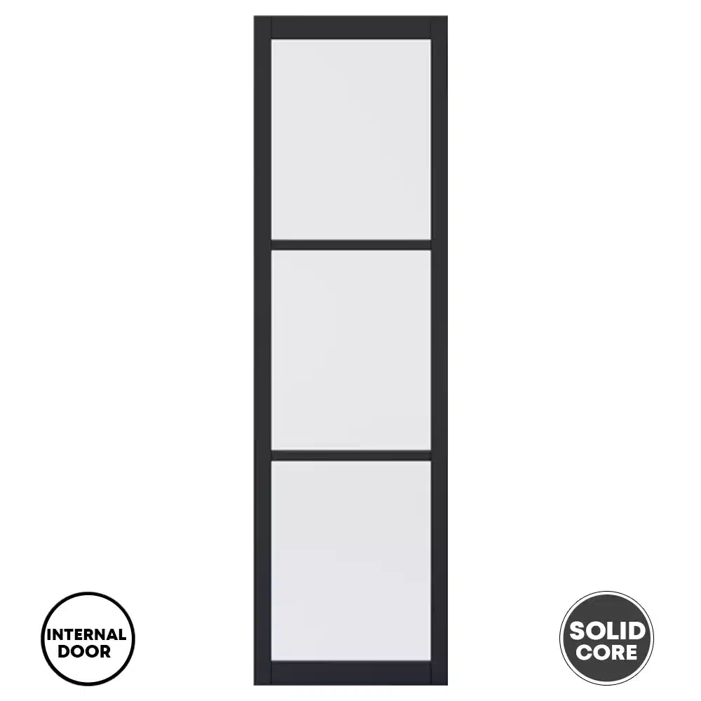 LPD Tribeca Sidelight Without Lock Block Internal Door Black W8 23"