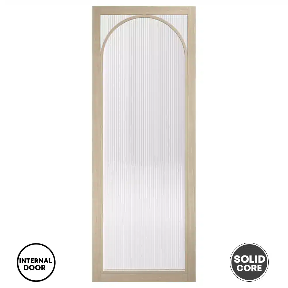 LPD Internal Door Reeded Glazed Melrose Pre-finished Blonde Oak