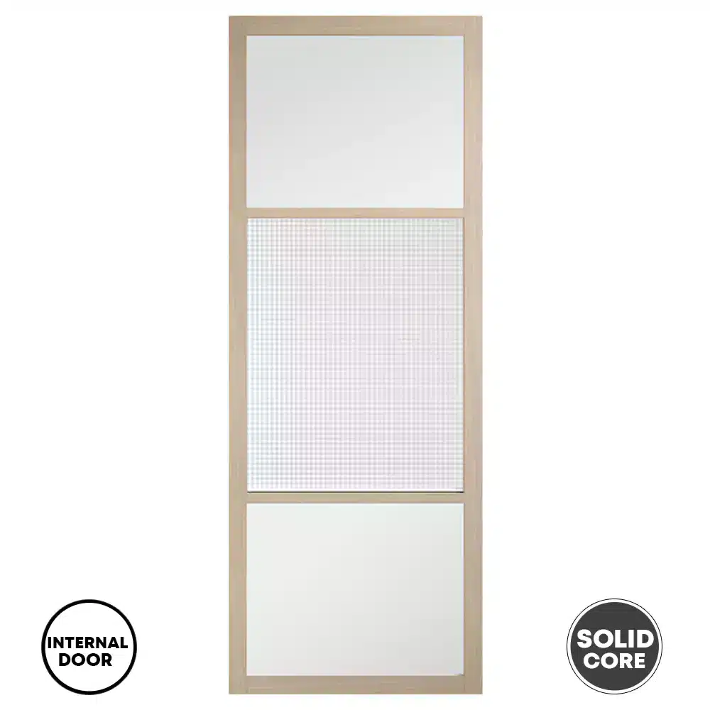 LPD Blonde Oak Internal Door Sutton Reeded Glazed Pre-finished