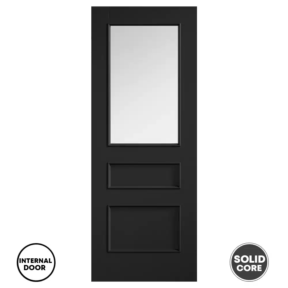 LPD Toledo Interior Glazed Door Prefinished - Charcoal Black