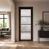 LPD Soho Reeded Pre-finished Glazed Black Internal Door