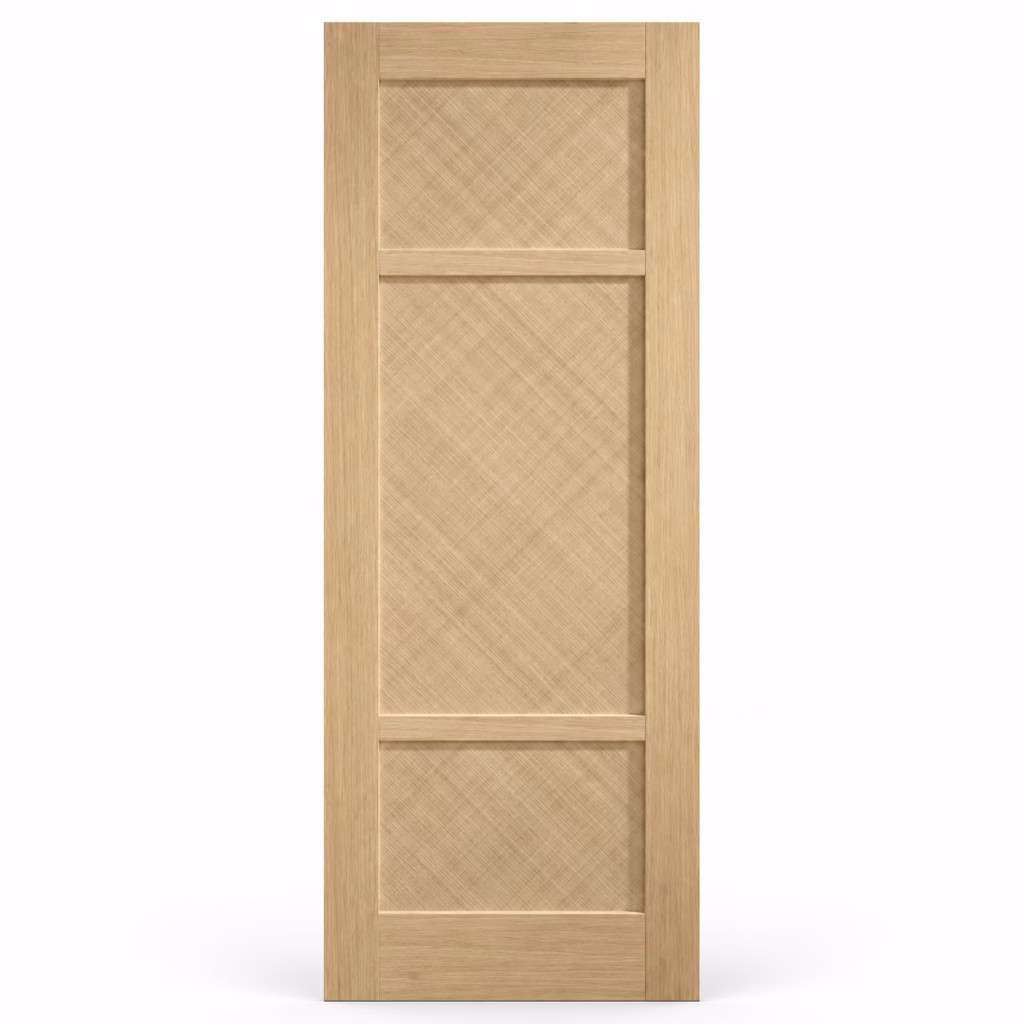 LPD Alvin Oak 3 Panel Rattan Design Pre-finished White Oak Veneer Internal Door