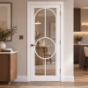 LPD Bowery White Primed Industrial Clear Glazed Panel Design Smooth Internal Door lifestyle