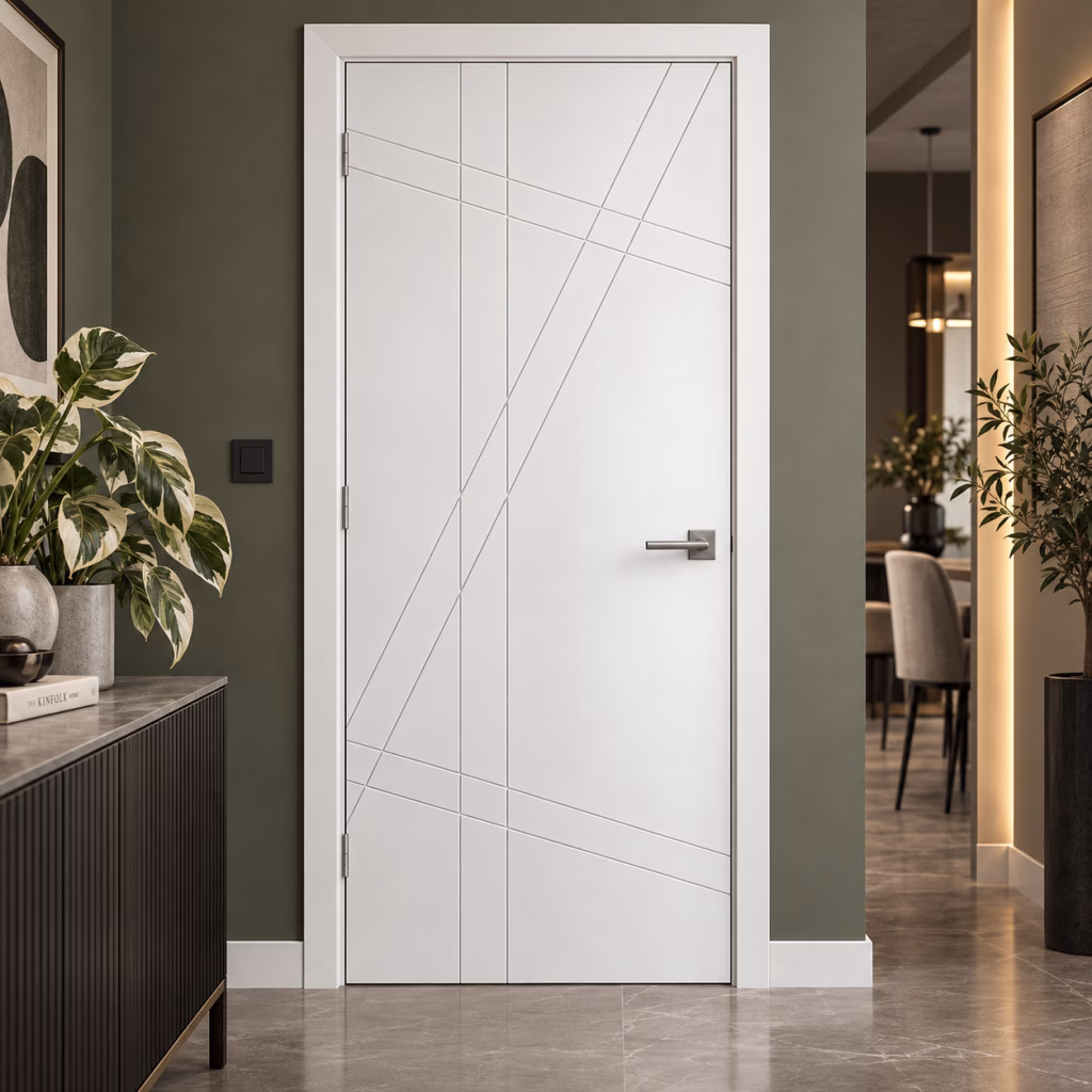 LPD Hastings White Patterned Design Smooth White Primed Internal Door