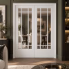 LPD Manhattan White Primed 9L Clear Glazed Internal Door Pair