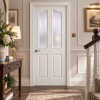 LPD Mayfair White Moulded 2L Frosted Glazed Curved Top Raised Panel Textured Primed Composite Internal Door lifestyle