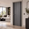 LPD Melbourne Ash Grey Clear Glazed Square-Cut Grooved Vertical Panel Pre-finished Internal Door lifestyle