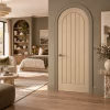 LPD Mexicano Arched Blonde Oak Square-Cut Vertical Grooved Pre-finished Internal Door lifestyle