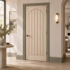 LPD Mexicano Blonde Oak Arched Square Top Vertical Panel Pre-finished Wood Veneer Internal Door