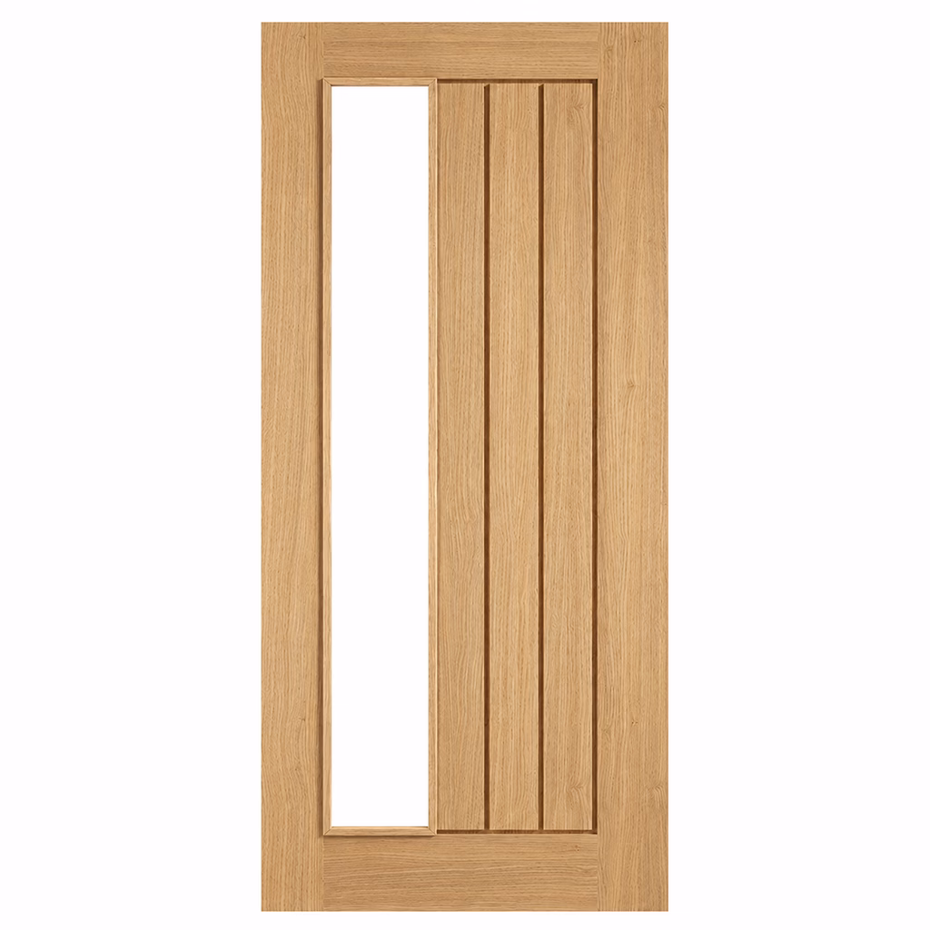 LPD Mexicano Solid Oak Clear Internal Glazed Door Offset