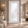 LPD Pattern 10 White Primed 1L Frosted Glazed Centre Panel Internal Door