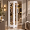 LPD Pattern 10 White Primed Vertical Clear Glazed Solid Engineered Core Bi-Fold Internal Door lifestyle