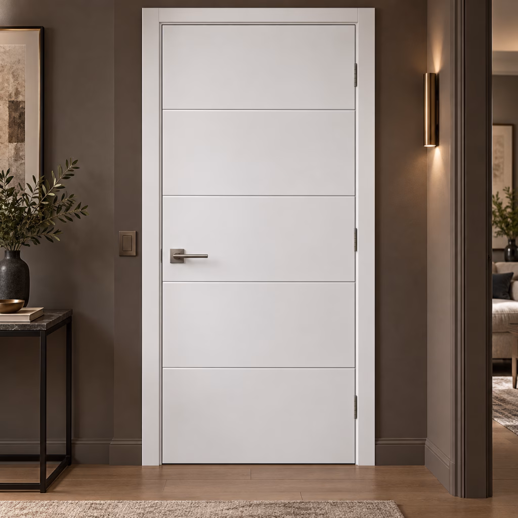LPD Santandor White Primed 5 Panel V-Cut Ladder Style Internal Door