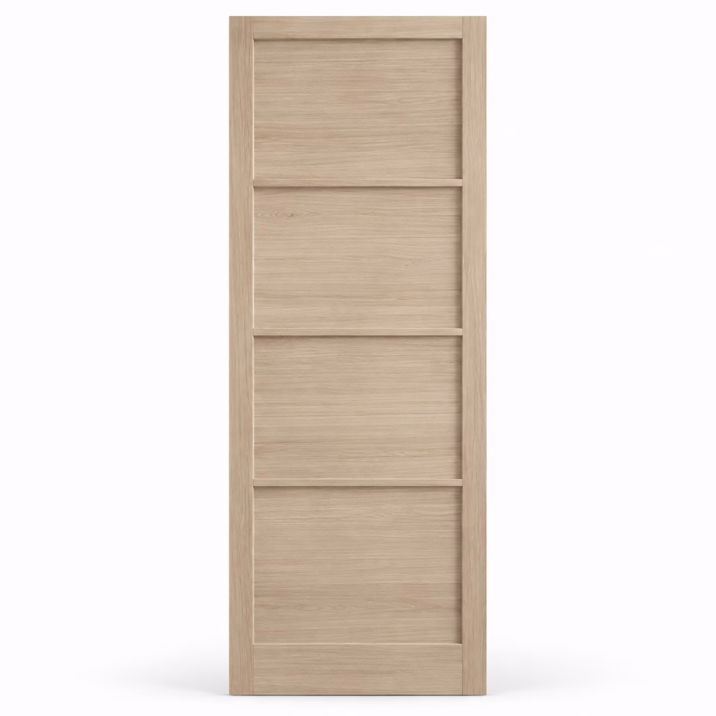 LPD Soho Blonde Oak 4P Clean-Line Contemporary Four Panel Design Pre-finished Blonde Oak Internal Door