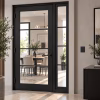 LPD Soho W6 Black Grid-Framed Clear Glazed Pre-finished Internal Sidelight