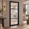 LPD Sutton Black 3 Panel Clear and Reeded Glazing Pre-finished Black Internal Door lifestyle