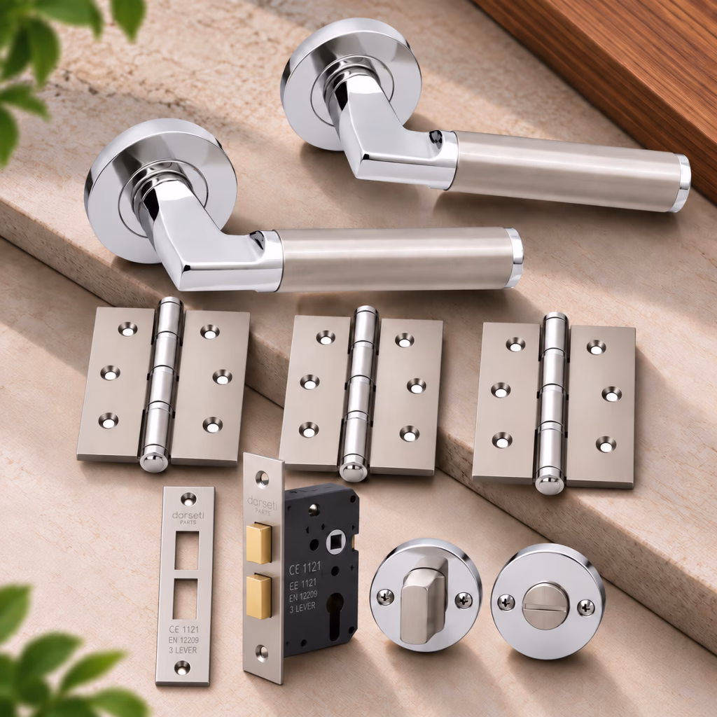 LPD Verona Chrome Tone Contemporary Privacy Handle Hardware Pack