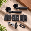 LPD Verona Matt Black Contemporary Handle Hardware Pack lifestyle