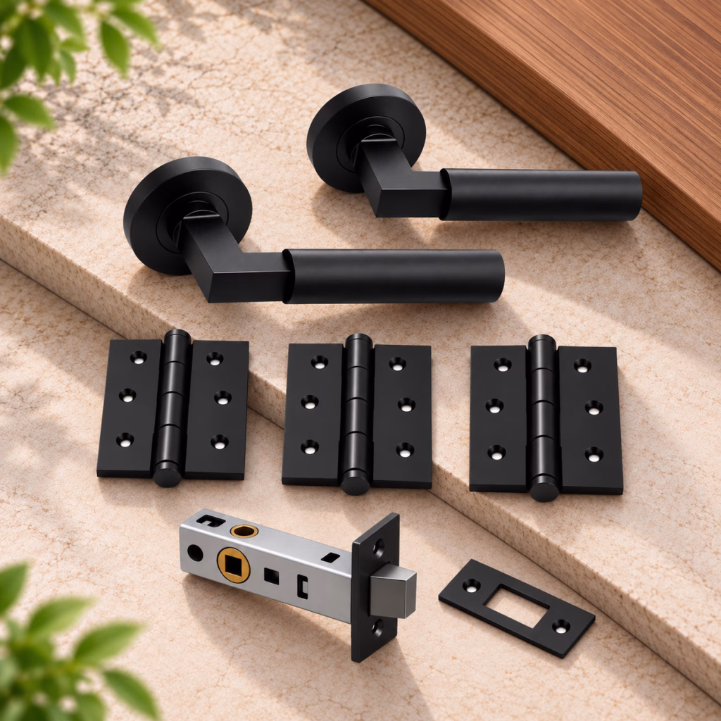 LPD Verona Matt Black Contemporary Handle Hardware Pack