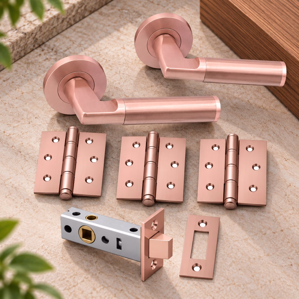 LPD Verona Rose Gold Tone Contemporary Handle Hardware Pack