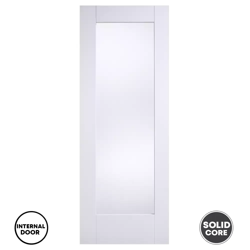LPD 1L Internal Door Primed White Shaker Glazed