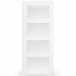 LPD Contemporary White Primed 4L Frosted Glazed Clear Lines Solid Engineered Internal Door