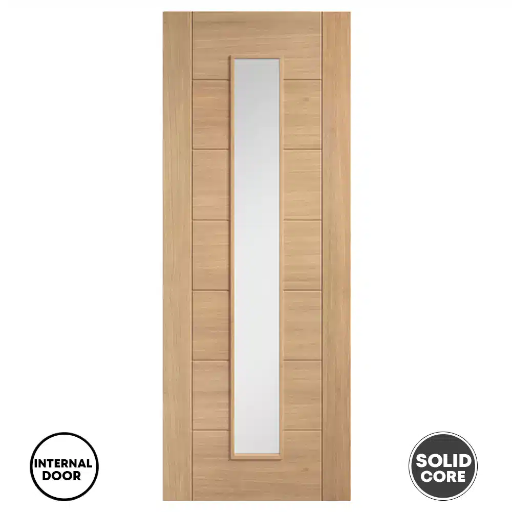 LPD Carini Internal Oak Glazed Door Long Light Unfinished