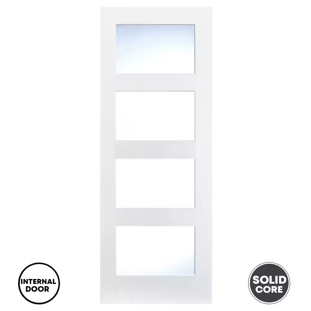 LPD Internal Door White Shaker Glazed 4L