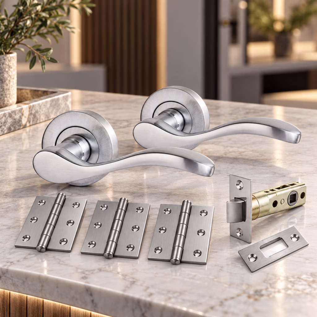 LPD Ariel Satin Chrome Tone Handle Hardware Pack