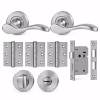 LPD Ariel Satin Chrome Tone Privacy Handle Hardware Pack1