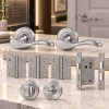 LPD Ariel Satin Chrome Tone Privacy Handle Hardware Pack lifestyle