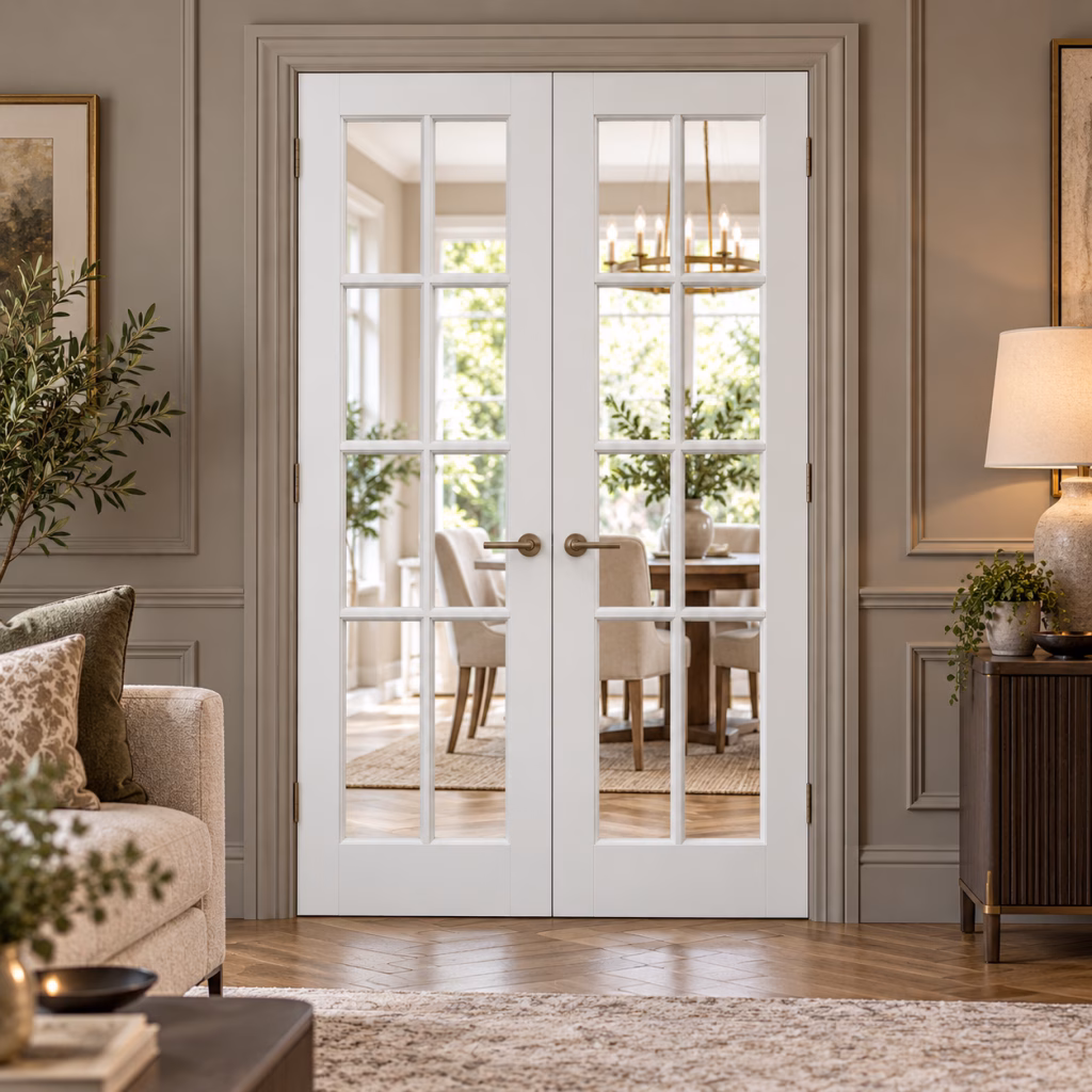 PREMDOR White Pre-Finished Clear Glazed Internal French Door