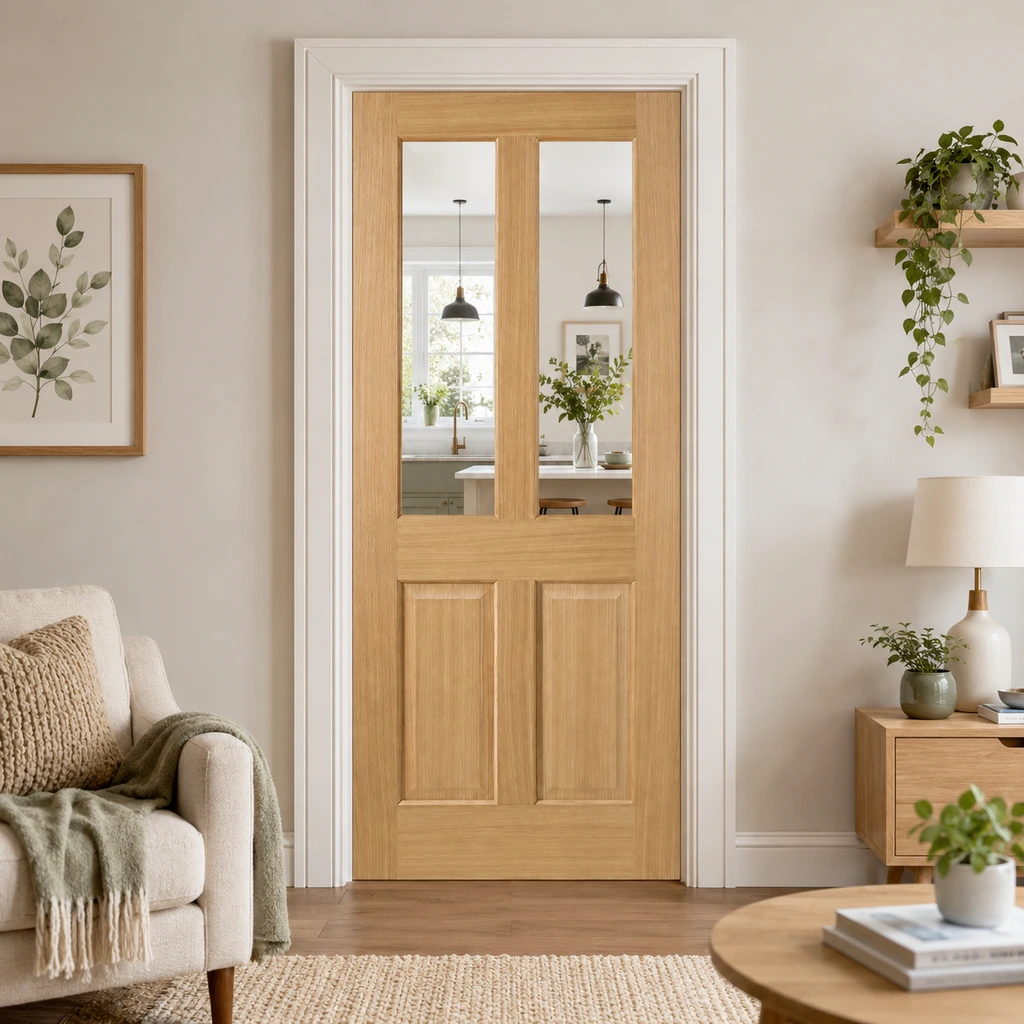 LPD Richmond Unfinished Oak 2L Glazed Internal Door