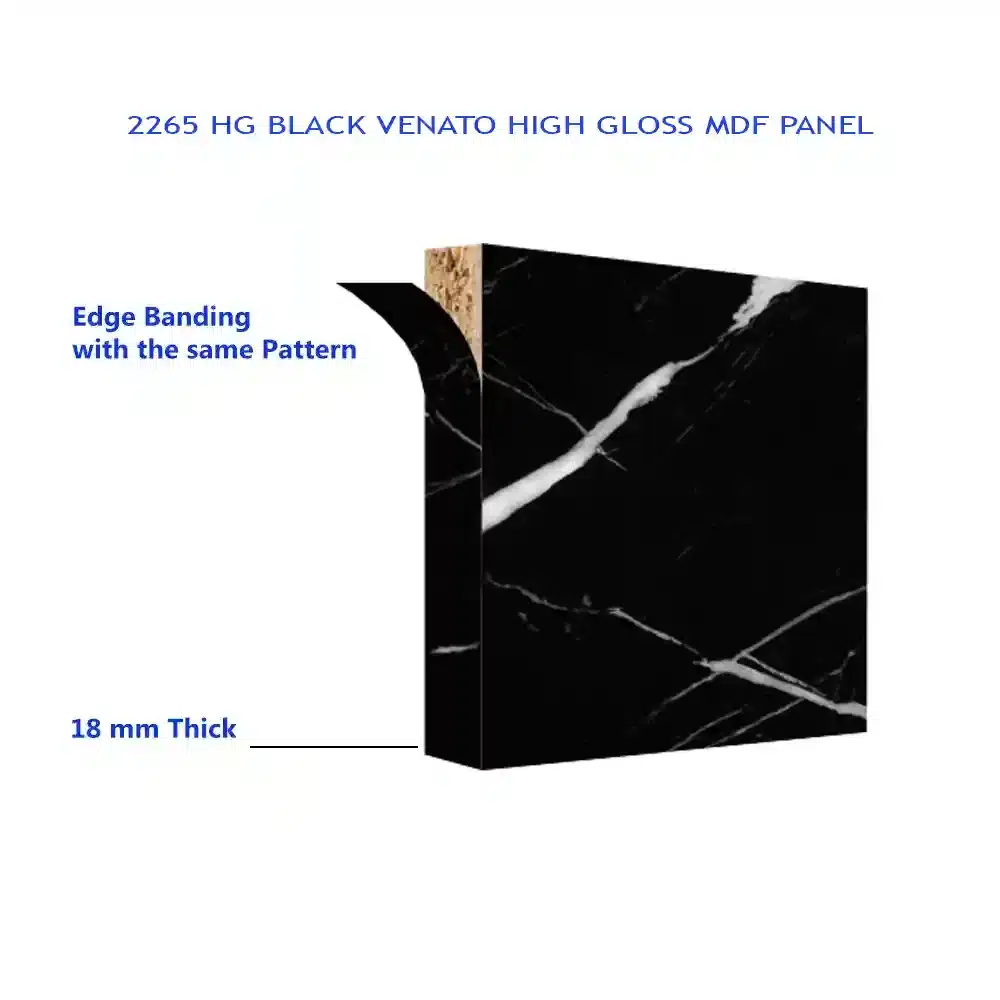 The 2265 Wood Panel Media Wall TV Black Venato