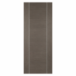 LPD Alcaraz Chocolate Grey Flush Contemporary Vertical Aluminium Inlays Solid Engineered Pre-Finished Internal Door