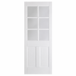 LPD Canterbury White Primed 2P Glazed 6L Solid Engineered Internal Door