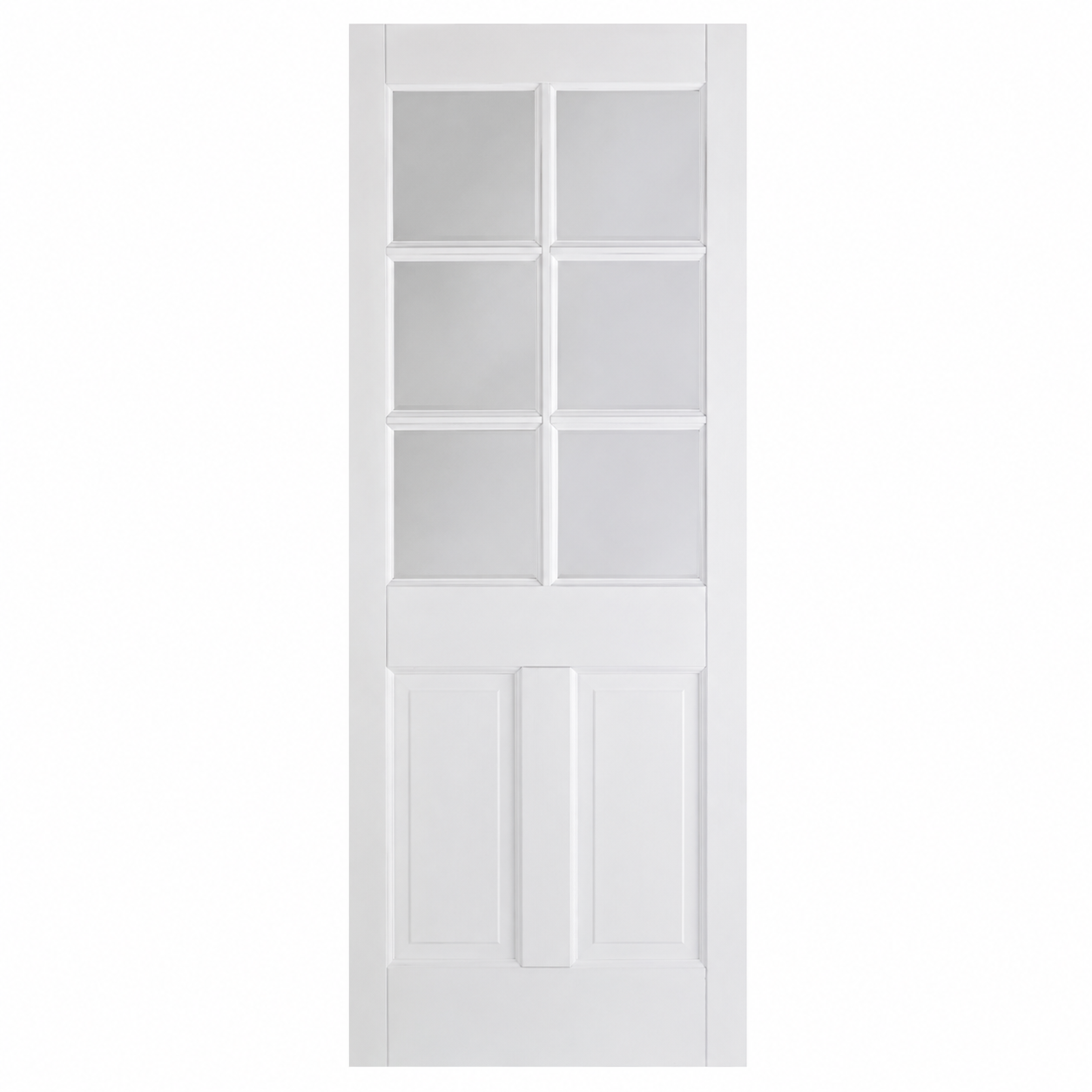 LPD Canterbury White Primed 2P Glazed 6L Solid Engineered Internal Door