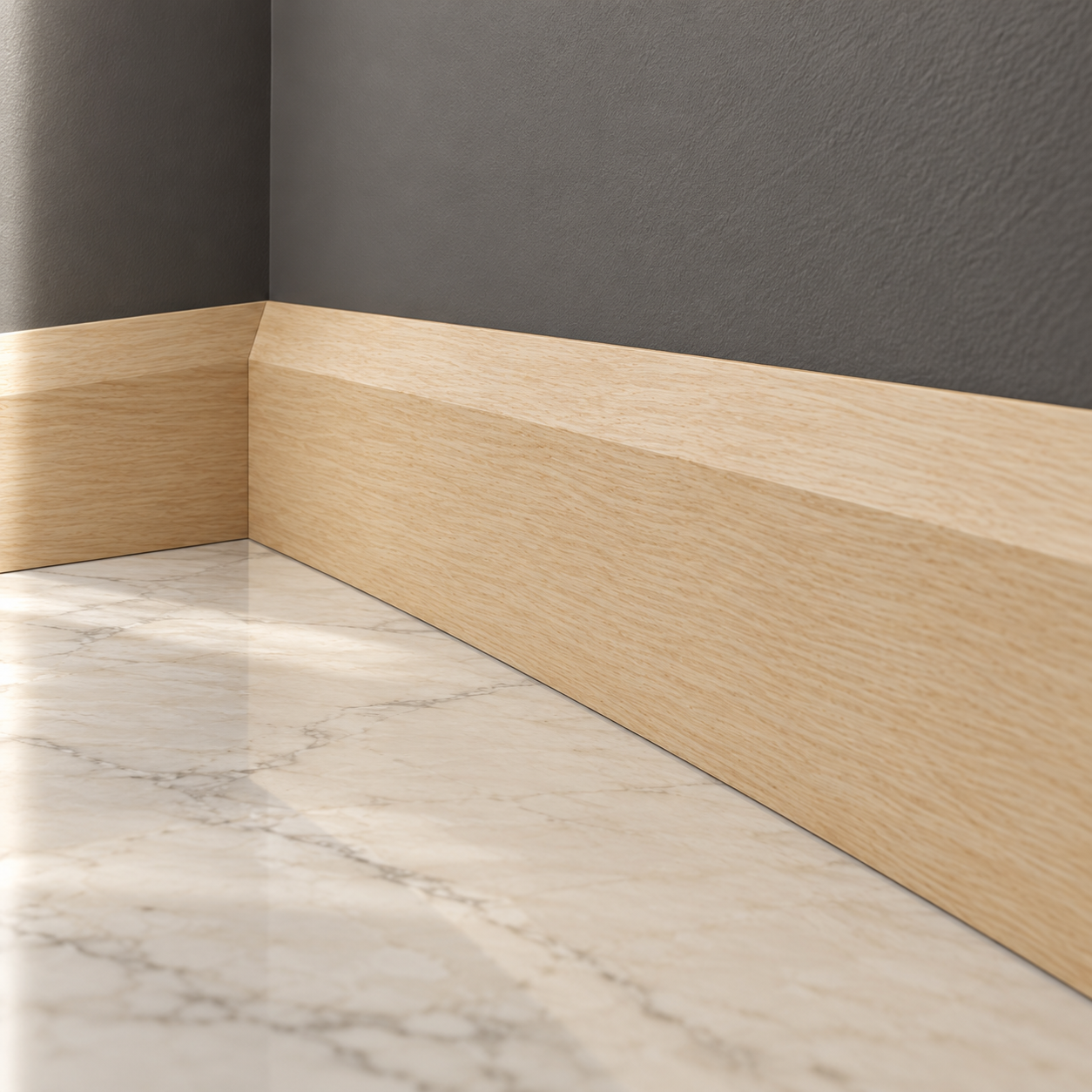 LPD Chamfered Unfinished Oak Veneer Skirting Board