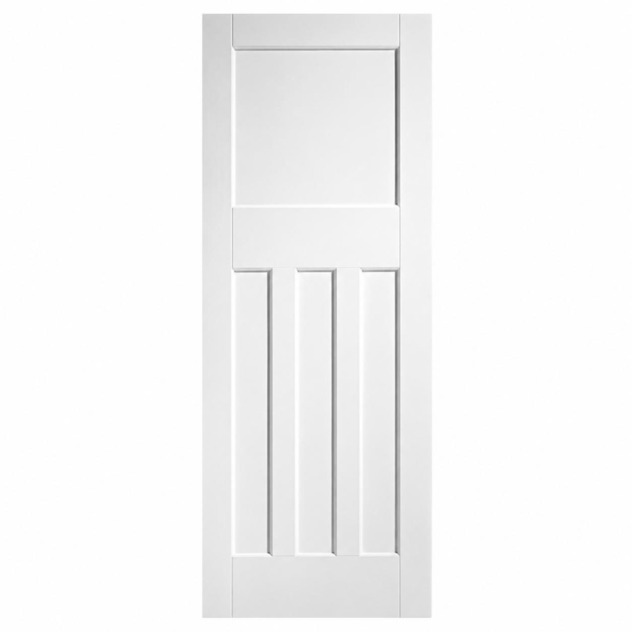 LPD DX 30s White Primed 30s Style Three Rectangular Inset Panels and One Square Panel Solid Engineered Internal Door