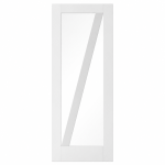 LPD Doors Barn White Primed Glazed Panel Clear Glass Internal Door