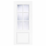LPD Doors Berlin White Moulded Smooth 6L Clear Glazed Composite Pre-Finished Internal Door