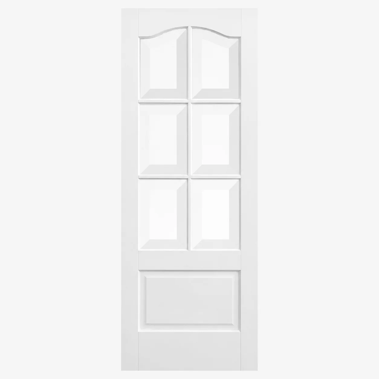 LPD Doors Kent White Primed Moulded Smooth 6L Clear Glazed Solid Engineered Core Internal Door